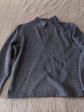 Van Heusen Men's Dark Charcoal Zip/Button Pullover Sweater